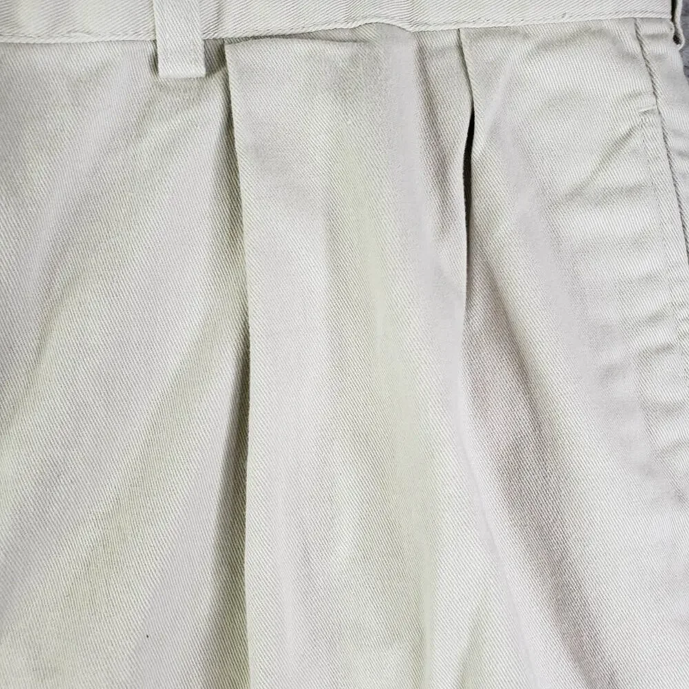Vintage Polo Ralph Lauren Tyler Shorts Mens Size 40 Khaki Pleated Chino Cotton